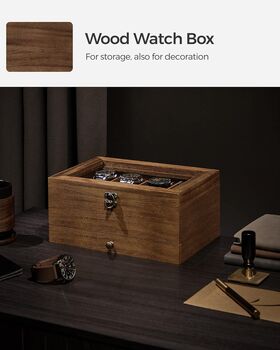 Eight Slots Solid Wooden Watch Case Box With Pillows, 4 of 9