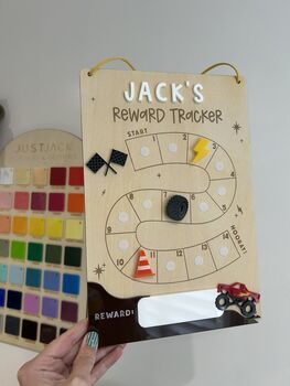 Personalised Kids Reward / Behaviour Chart Tracker Monster Trucks, 4 of 4