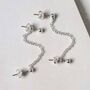 Sterling Silver Helix Chain Stud Earrings, thumbnail 1 of 9