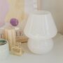 White Murano 70 S Style Mushroom Stripe Glass Table Lamp, thumbnail 1 of 7