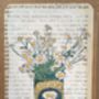 Feverfew Posy In Golden Syrup Tin Greeting Card, thumbnail 3 of 3