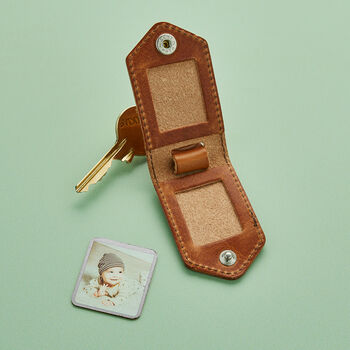 Luxury Leather Photo Keyring With Steel Inserts, 2 of 6