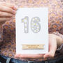 Personalised Marquee Lights 16th Birthday Card, thumbnail 1 of 2