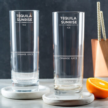 Tequila Sunrise Highball Glass Drinking Gift For Women Her, 3 of 4