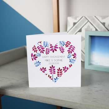 Personalised Engagement Floral Heart Card, 4 of 9