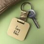 Personalised Olive Checkered Print Wooden Keyring, thumbnail 2 of 6