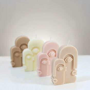 Colourful Moai Cubist Art Face Candle Home Décor Gift, 3 of 5