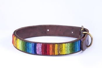 Leather Beaded Dog Collar, 8 of 12
