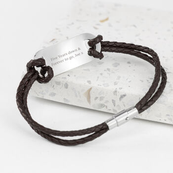 Personalised Men's Infinity Statement Leather Bracelet, 9 of 12