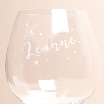 Personalised Name Starry Balloon Gin Glass, 4 of 4