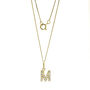 9ct Yellow Solid Gold Cubic Zirconia Initial Necklace, thumbnail 7 of 9