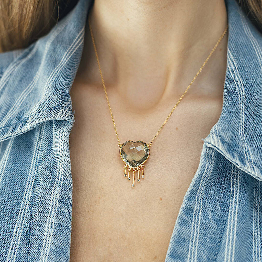 Gemstone Heart Necklace, 1 of 4