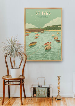 St Ives Cornwall Travel Poster Art Print, 5 of 8