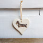Wire Haired Dachshund Hanging Heart, thumbnail 2 of 4