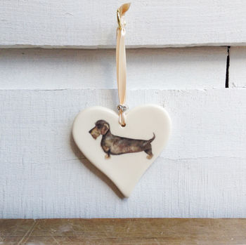 Wire Haired Dachshund Hanging Heart, 2 of 4