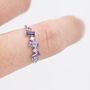 Lilac Purple Amethyst Baguette Cz Cluster Ring, thumbnail 7 of 11