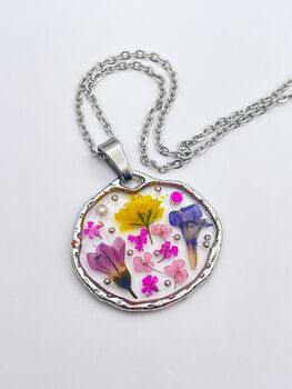 Real Lavender Flowers Pendant Necklace Silver Or Gold, 4 of 10