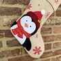 Hessian Penguin Stocking, thumbnail 2 of 4