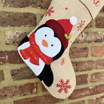 Hessian Penguin Stocking, 2 of 4