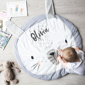 Personalised Bunny Face Baby Play Mat, 4 of 9