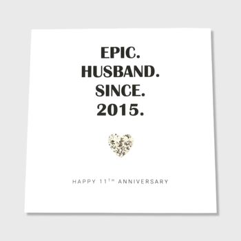 11th Wedding Anniversary Card Steel Epic Card, 3 of 3