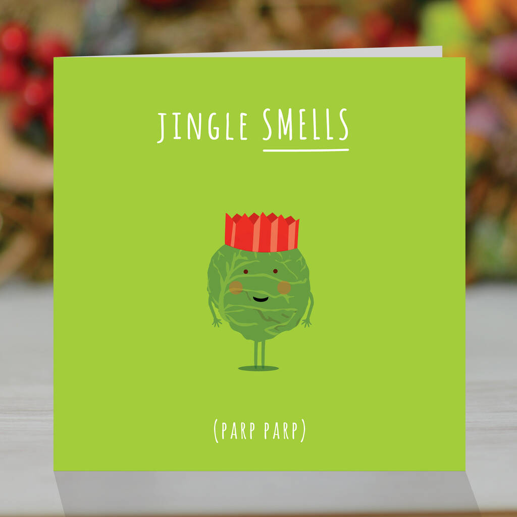 Jingle Smells, Funny Christmas Pun Card By Loveday Designs |  