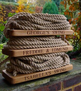 Personalised Oak Rope Tree Swing, 7 of 10