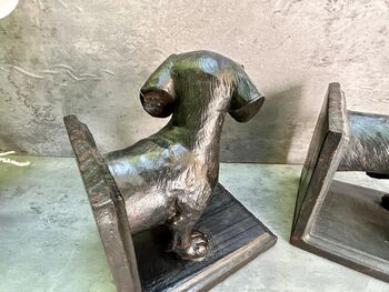 29cm Black Dachshund Bookends Sausage Dog Gift 3kg Pair, 6 of 8