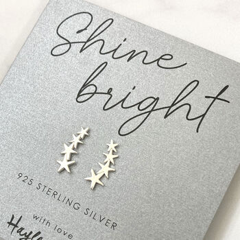 Star Ear Climber Sterling Silver Studs, 7 of 10