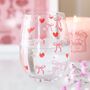 Bow And Heart Print 450ml Stemless Glass, thumbnail 1 of 2
