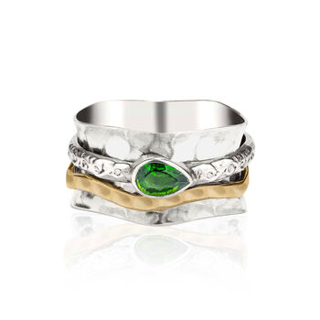 Aura Magic Chrome Diopside Silver Spinning Ring, 3 of 8
