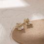 Monaco D’or Pearl Gold Centi Flower Stud Earrings, thumbnail 1 of 3