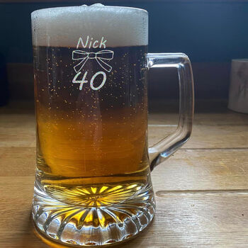 Personalised Tankard Engraved For 40th Birthday Gift, 4 of 5