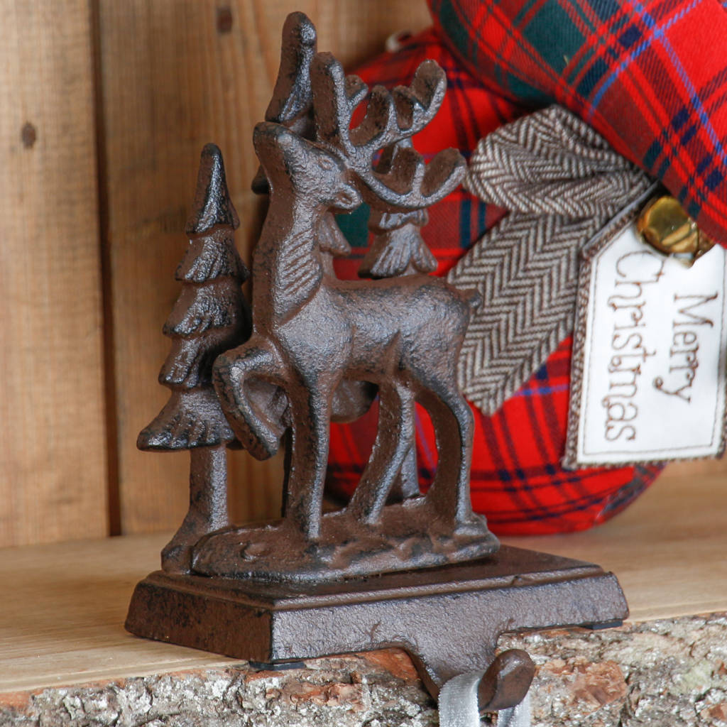 cast iron reindeer stocking holder hook by dibor