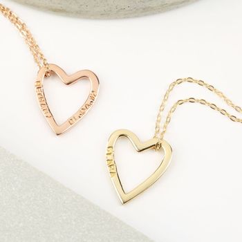 personalised solid heart outline necklace by lisa angel ...