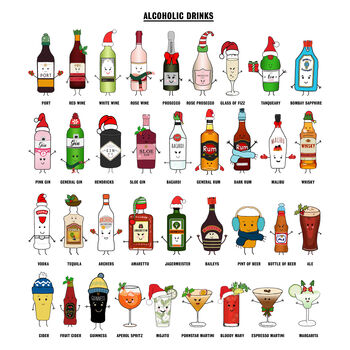'Christmas With..' Personalised Drinks Print, 3 of 7