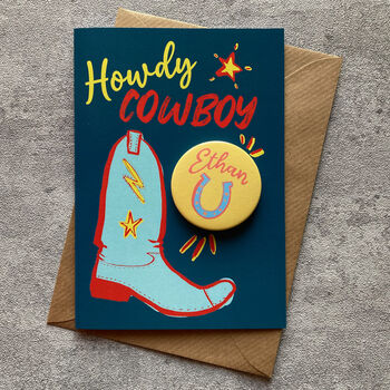 Personalised Howdy Cowboy Card, 2 of 4