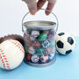 Personalised Gift Bucket Of Chocolate Sports Balls, thumbnail 2 of 2