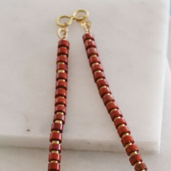 Mens Red Jasper Bead Necklace, 2 of 3