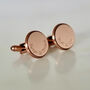 Personalised Curve Engraved Bronze And Copper Cufflinks, thumbnail 12 of 12
