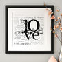Personalised Wedding or Engagement LOVE Art, thumbnail 3 of 10