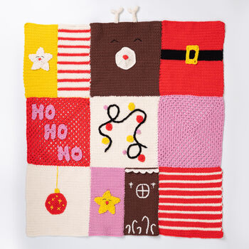 Christmas Patchwork Blanket Crochet Kit, 5 of 12