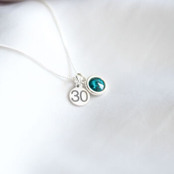30th Birthday Birthstone Sterling Silver Necklace, 2 of 9