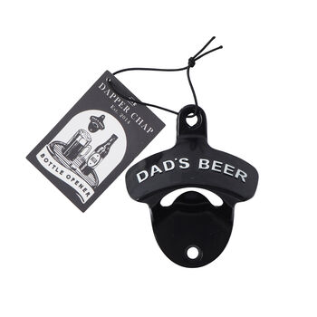 Dapper Chap 'Dad's Beer' Wall Mounted Bottle Opener, 3 of 4