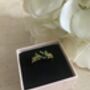 18 K Gold Adjustable Dainty Leaf Ring Emerald Green, thumbnail 5 of 6