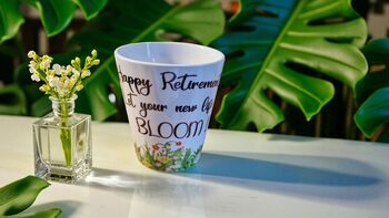 Happy Retirement Plant Pot – Let Your New Life Bloom – Ceramic Planter Gift, 7 of 10