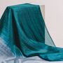 100% Mulberry Silk Scarf, Ombre Emerald Green, thumbnail 1 of 8