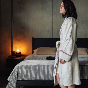 Rose Mete Hand Loomed Cotton Dressing Gown, 3 of 4