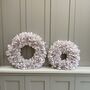 Large Pink And White Cotton Handmade Wreath, thumbnail 3 of 4