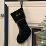 Emerald Green Velvet Christmas Stocking, thumbnail 3 of 5